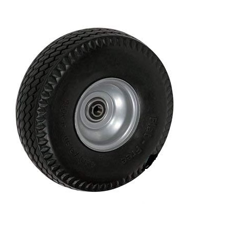 Casterhq 10"x3", 2-1/4" HUB Length, Offset HUB, Flat-Free (Poly-Foam TIRE CB-FF354O